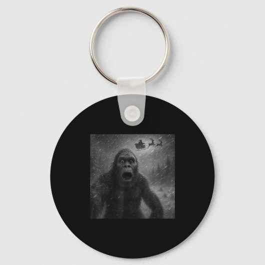 Porte-clés Funny Bigfoot Sasquatch Selfie Santa Claus Xmas Ch (Recto)