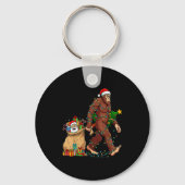 Porte-clés Funny Bigfoot Steals Santa & Xmas Tree - Chris (Recto)