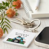 Porte-clés Funny Billiards Pool Hall Theme Keychains (Devant Droit)