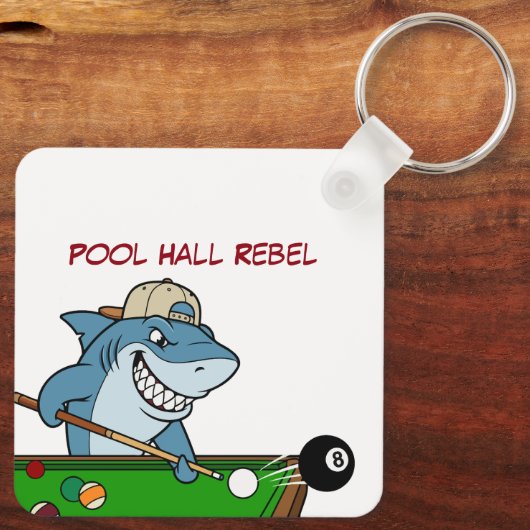 Porte-clés Funny Billiards Shark Pool Hall Rebel Keychains (Verso)