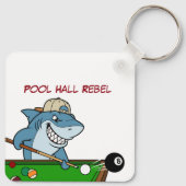 Porte-clés Funny Billiards Shark Pool Hall Rebel Keychains (Dos)