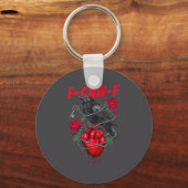 Porte-clés Funny Black Bird F-caw-f Anti Valentines Day Singl (Recto)