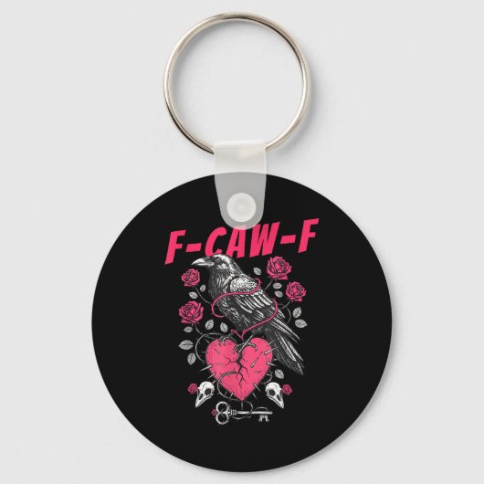 Porte-clés Funny Black Bird F-caw-f Anti Valentines Day Singl (Recto)