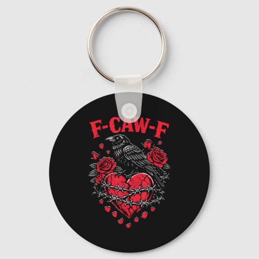 Porte-clés Funny Black Bird F-caw-f Anti Valentines Day Singl (Recto)