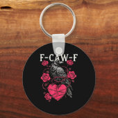 Porte-clés Funny Black Bird F-caw-f Anti Valentines Day Singl (Recto)
