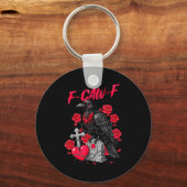 Porte-clés Funny Black Bird F-caw-f Anti Valentines Day Singl (Recto)