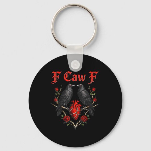 Porte-clés Funny Black Bird F-caw-f Anti Valentines Day Singl (Recto)