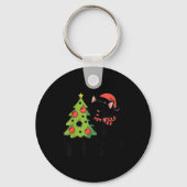 Porte-clés Funny Black Ca Pushing Christmas Tree Over Cat Wha (Recto)