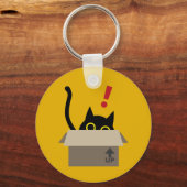 Porte-clés Funny Black Cat Peeking de Box Porte - clé (Recto)