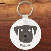 Porte-clés Funny Black Labrador Retriever Chien Nom personnal (Verso)