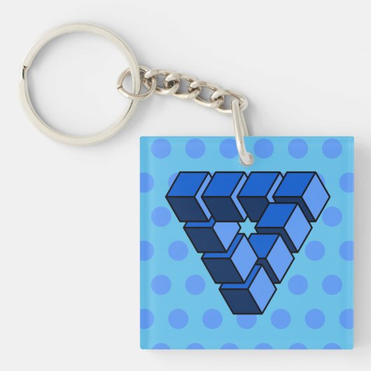 Porte-clés Funny Blue Black Toy Blocks Triangle Vector Art (Devant)