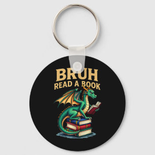 Porte-clés Funny Bruh Lire Un Livre Dragon Lecture Livre Prof
