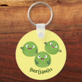 Porte-clés Funny Brussels sprouts légumes caricature (Recto)