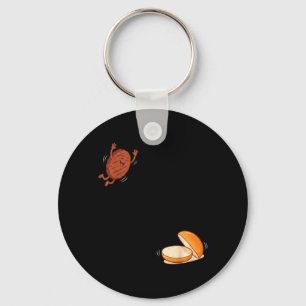 Porte-clés Funny Burger Jumng Into Bun Patty BBQ High Dive