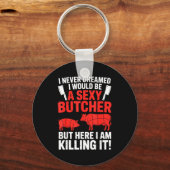 Porte-clés Funny Butcher Design For Men Women Butchery Meat B (Recto)
