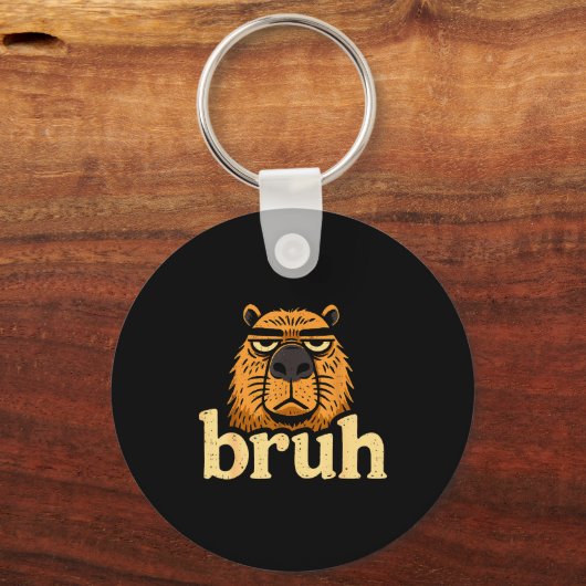 Porte-clés Funny Capybara Bruh Sarcastic Animal Meme Boys Tee (Recto)