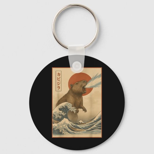 Porte-clés Funny Capybara Japonaise Vague Capyzilla Garçons F (Recto)