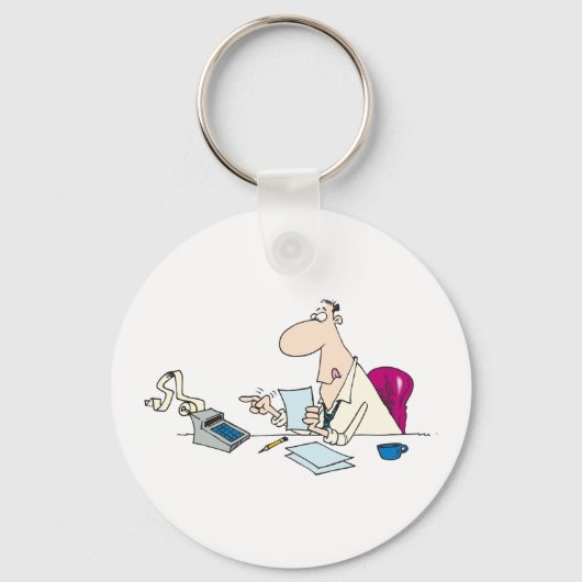 Porte-clés Funny Cartoon Comptable Bureau Humour (Recto)