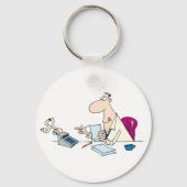 Porte-clés Funny Cartoon Comptable Bureau Humour (Verso)