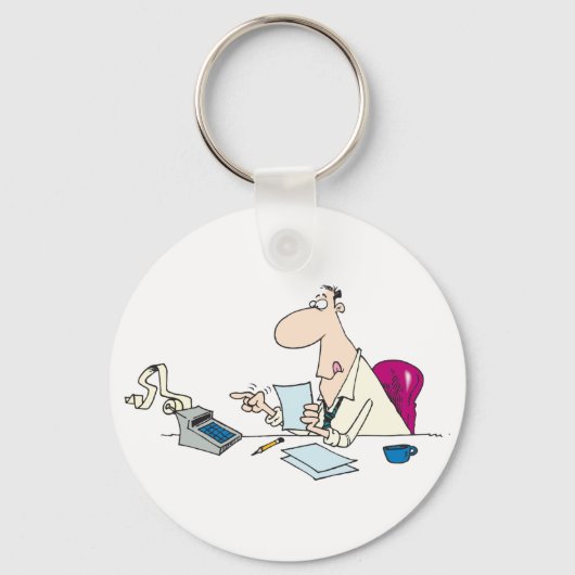 Porte-clés Funny Cartoon Comptable Bureau Humour (Verso)