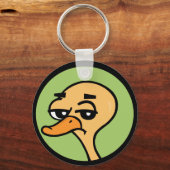 PORTE-CLÉS FUNNY CARTOON DUCK ROUND PORTE - CLÉ (Recto)
