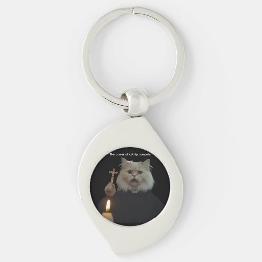 Porte-clés Funny Cat Exorcist Keychain - Catnip Compels You (Devant)