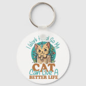 Porte-clés Funny Cat Lover Quote Cute Kitten Graphic (Verso)