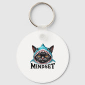 Porte-clés Funny Cat, Mindset Motivational Saying, Shark  (Recto)