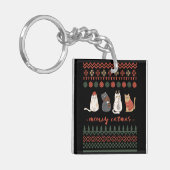 Porte-clés Funny Chat jeu de Noël - Chat Noël (Devant gauche)