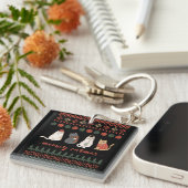 Porte-clés Funny Chat jeu de Noël - Chat Noël (Devant Droit)