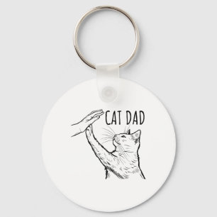 Porte-clés Funny Chat Papa Fête des pères Meilleur Chat Papa