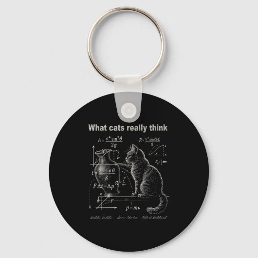Porte-clés Funny Chat Physique Humour Design Ce que les chats (Recto)