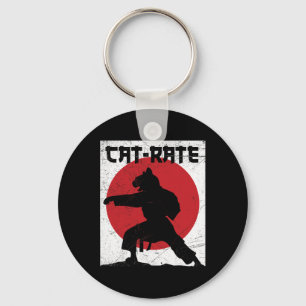 Porte-clés Funny Chat-rate Cat Karate Cadeau Pour Arts Martia