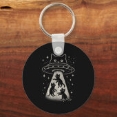 Porte-clés Funny Chat Ufo Cute Kitty Espace Alien Aes (Recto)