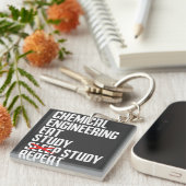 Porte-clés Funny Chemical Engineering Eat Study Repeat Gift (Devant Droit)
