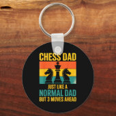 Porte-clés Funny Chess Dad Like Normal Dad Three Moves Ahead (Recto)