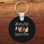 Porte-clés Funny Chicken Christmas, Making A List Chicken It  (Recto)