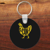 Porte-clés Funny Chicken F-Caw-F Hen Poultry Rooster Coop (Recto)