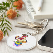 Porte-clés Funny Chicken Rise and Fly” T-Shirt (Devant Droit)