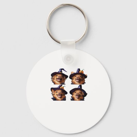 Porte-clés Funny Chihuahua Halloween Witch Costume � Cute Dog (Recto)