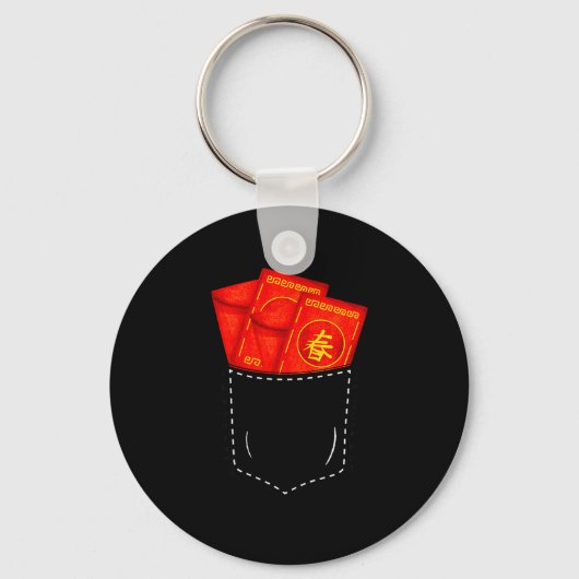 Porte-clés Funny Chinese New Year Fake Cket Red Envelopes Luc (Recto)