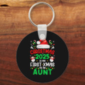 Porte-clés Funny Christmas 2025 Is My First Xmas As An Aunt F (Recto)