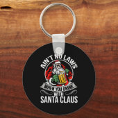 Porte-clés Funny Christmas Beer Drinking With Santa Clause (Recto)