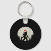 Porte-clés Funny Christmas Bigfoot Santa Hat Moon Sasquatch K (Recto)