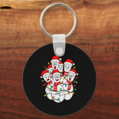 Porte-clés Funny Christmas Bowling Santa Bowling Ns Team Men (Recto)