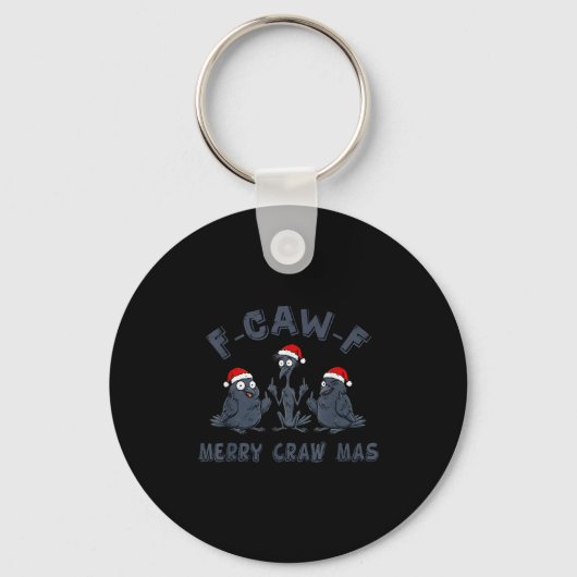 Porte-clés Funny Christmas Crow Graphic – F-caw-f Merry Craw (Recto)
