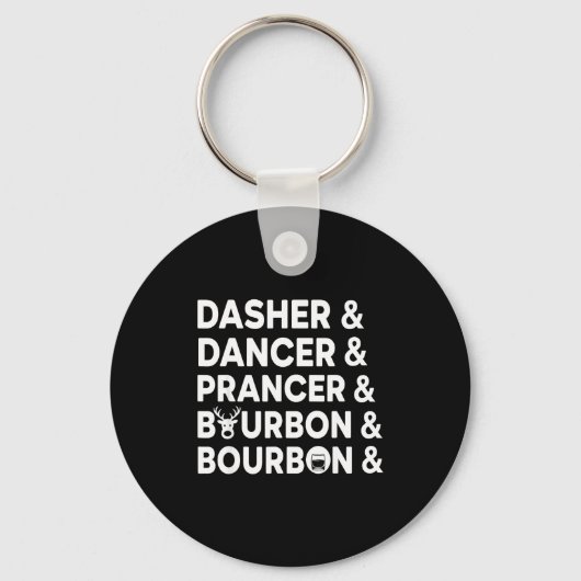 Porte-clés Funny Christmas Dasher Dancer Prancer & Bourbo (Recto)