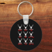 Porte-clés Funny Christmas Deer Hunters All Of Santa's Reinde (Recto)