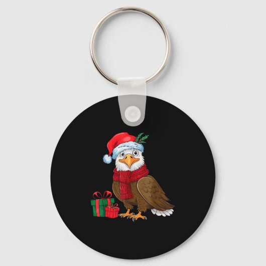 Porte-clés Funny Christmas Eagle Patriotic Bald Eagle With Sa (Recto)