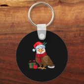 Porte-clés Funny Christmas Eagle Patriotic Bald Eagle With Sa (Recto)